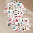 thumbnail image 2 of Women’s Las Vegas Print Satin Pajama Set, Casino Theme Sleepwear, Cute Lounge Pajamas Gift for Her, 2 of 4