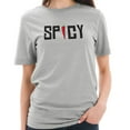 thumbnail image 3 of Plus Size Spicy Word Graphic Design Unisex Short Sleeve Cotton Jersey T-Shirt - Heather Grey XL, 3 of 4