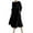 Black, variant on Kmdttou New Women's Summer Medium Long Sleeved Solid Color Linen Round Neck Long Dress,Fashionable Casual Dresses for Women 2025