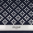 thumbnail image 4 of Zelouf Kiki Double Border Laser Cut Scuba  , Sewing, DIY, Crafts Fabric by the Yard, Navy, 7 Yard, 4 of 5
