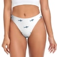 thumbnail image 1 of Balery Cute Shark Tangas de Algodón para Mujer con Estampado – Ropa Interior Sexy, Transpirable, G-string-Large, 1 of 6