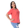 thumbnail image 2 of Blusa Bocarosa lisa de manga corta y detalle de abertura en escote. BOCAROSA Ma002/blusa/argolla en escote, 2 of 3