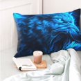 thumbnail image 4 of KLL Blue Fire Wolf Pillow Covers Envelope Closure,Super Soft and Cozy Fuzzy Fleece Pillow Case Cover (No pillow core） 20"x30", 4 of 5