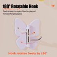 thumbnail image 4 of 270° Adjustable Butterfly Storage Hook, No Trace Self Adhesive Corner Hook, Rotatable Triple Hooks for Bathroom Closet Entryway, 4 of 8