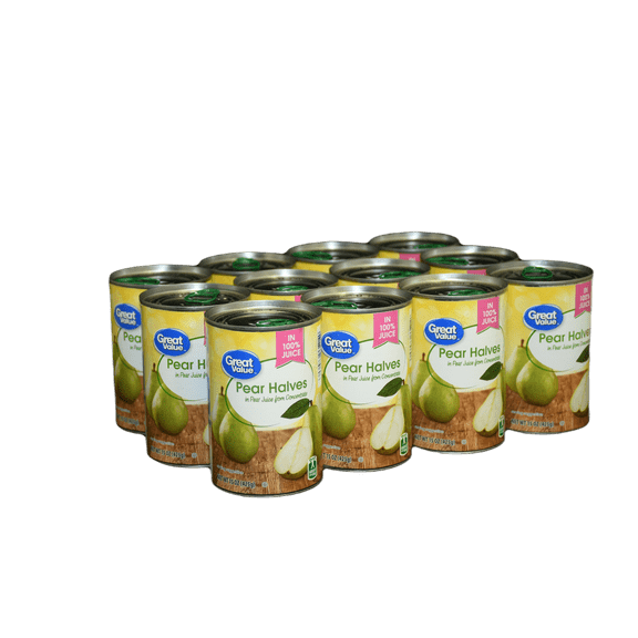 Great Value Pear Halves in 100% Juice, 15 oz