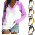 thumbnail image 1 of EQWLJWE Fall Raglan Sleeve Tunic Tops Womens Plus Size Color Block V Neck Raglan Long Sleeve Shirts Casual Fall Sweatshirts Holiday Raglan Sleeve Tops, 1 of 4