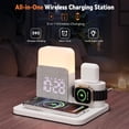 thumbnail image 3 of ANTBOOK Magnetic Charging Station Compatible for iPhone, Apple Watch, AirPods with Alarm Clock,Night Light Bedside White, 3 of 8