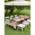 thumbnail image 5 of 60x120 Inch Outdoor Tablecloth with Umbrella Hole Zipper Rectangle Pink Vintage Floral Rectangular Tablecloths Outside Waterproof Summer Botanical Retro Patio Table Cloth Cover for Picnic Party, 5 of 8