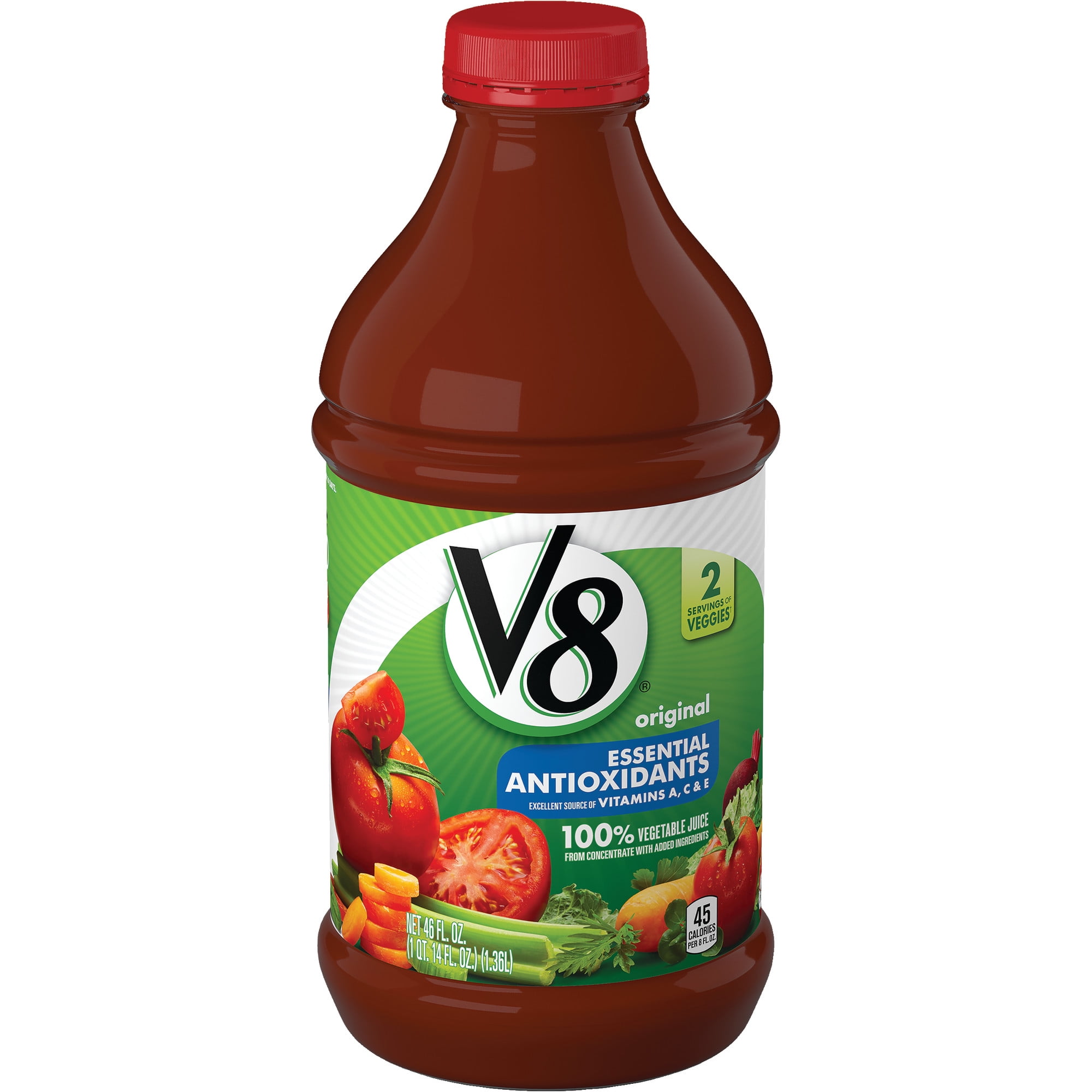 V8 Essential Antioxidants 100% Vegetable Juice, 46 oz. Bottle - Walmart