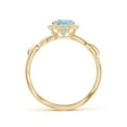 thumbnail image 2 of ANGARA Natural Vintage Inspired Aquamarine Flower and Vine Ring in 14K Yellow Gold for Women (Size-6mm) | March Birthstone, Birthday, Anniversary, Jewelry Gift for Women | Natural Aquamarine Ring, 2 of 9