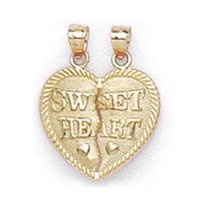 14k Yellow Gold Break-Apart Sweetheart Pendant - 1.7 Grams
