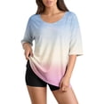 thumbnail image 3 of 3/4 Sleeve Shirts For Women Ladies Tops And Blouses Womens Printed T Shirts Womens Gradient Color Shirts Cute Tshirts Shirts Work Tops Printed T Shirts For Women Petite Tops For Women, 3 of 6