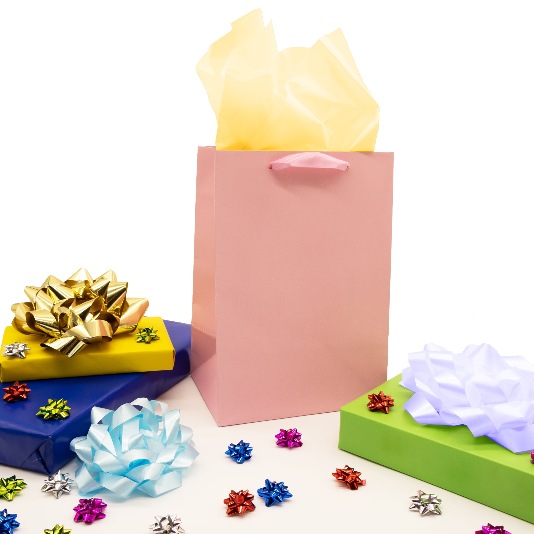 Large Pink Gift Bags, 7" x 10", 3 Count, by Way To Celebrate
