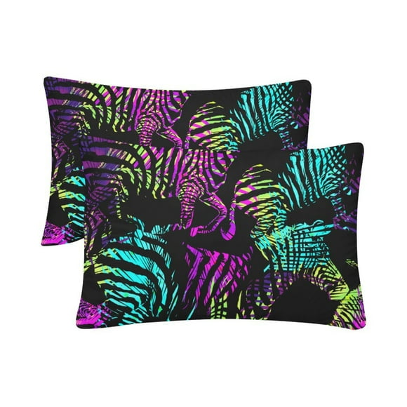 YUSDECOR Color Tropic Animal Zebra Pillowcase Pillow Protector Cushion Cover 20x30 inch,Set of 2