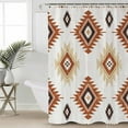 thumbnail image 2 of 72x78 Inch Shower Curtain Orange Aztec Bathroom Decor Waterproof Fabric Bathtub Bath Curtains Decorative Southwest Neutral Abstract Geometric Art Extra Long Shower Curtain Set with Hooks, 2 of 6