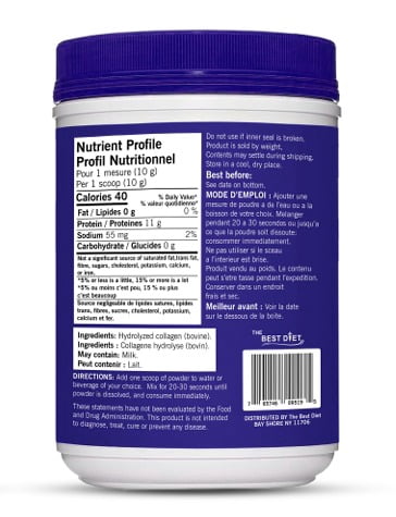 Natural Collagen Peptides Powder – Grass-Fed Source, Single Ingredient, Unflavored, Gluten Free & Paleo Friendly – 24 oz