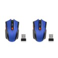 thumbnail image 2 of sweethay Ratón óptico ergonómico inalámbrico de baja latencia de velocidad rápida de 2,4 Ghz, portátil, 6 botones, ordenador para juegos, Azul 2piezas, 2 of 6
