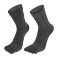 thumbnail image 1 of Unique Bargains Pair Full Finger Five Toe Socks Unisex Non Slip Daily Fit Finger Socks Gray, 1 of 7