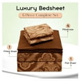 thumbnail image 2 of Lux Decor Queen Sheet Set, 6-Pc Cooling Bed Set, Breathable Hotel Sheets, Microfiber Sheets Deep Pockets, Easy-Fit, Soft & Wrinkle Oeko-Tex Paisley Bed Sheets (Queen, Brown), 2 of 8