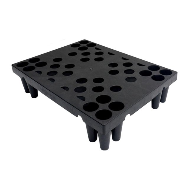 Base de almacenamiento para suelo tipo palé, impermeable, apilable, 40x30x10 cm, multifuncional. Negro