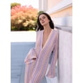 thumbnail image 5 of Womens Crochet Bell Long Sleeve V Neck Loose Maxi Dress Boho Eyelet Long Sundresses with Slit Pink M, 5 of 10