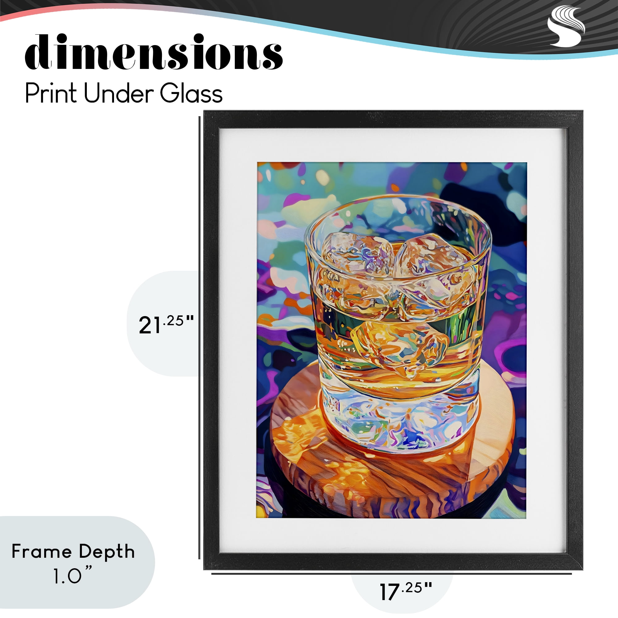 Stupell Industries Ice Cold Glass Reflections Black Framed Print Under Glass, design by Creative Studio