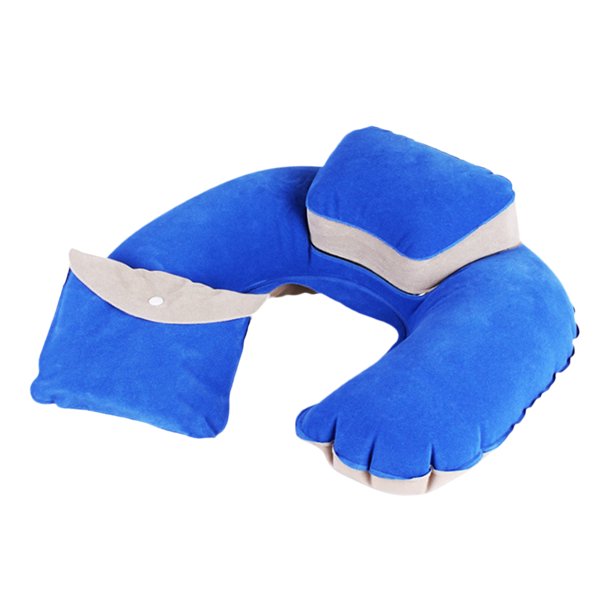 Almohada Inflable -ligera Y Cómoda Del Cuello forma Para Los Aeroplanos, , Coche, Autobús , El r, Yendo De Excursión azul Sunnimix Almohada inflable de la forma de U