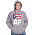 thumbnail image 3 of Puerto Rico Rican Boricua AF Flag Unisex Fleece Graphic Zip Up Hoodie Brisco Brands 4X, 3 of 5
