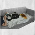 thumbnail image 6 of Fitness Soft Flannel Fleece Blanket, Aged Damaged Display Kettlebell Muscular Athletic Man Silhouette Train Hard, Cozy Plush for Indoor and Outdoor Use, 50" x 60", Orange Black White, by Ambesonne, 6 of 6