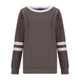thumbnail image 4 of TKLPEHG Fall Clothes for Women, Womens Long Sleeve Shirts Color Block Casual Crewneck Tops Tshirt Basic Tee Fashion Clothes Spring Tops for Women (Coffee,M), 4 of 6