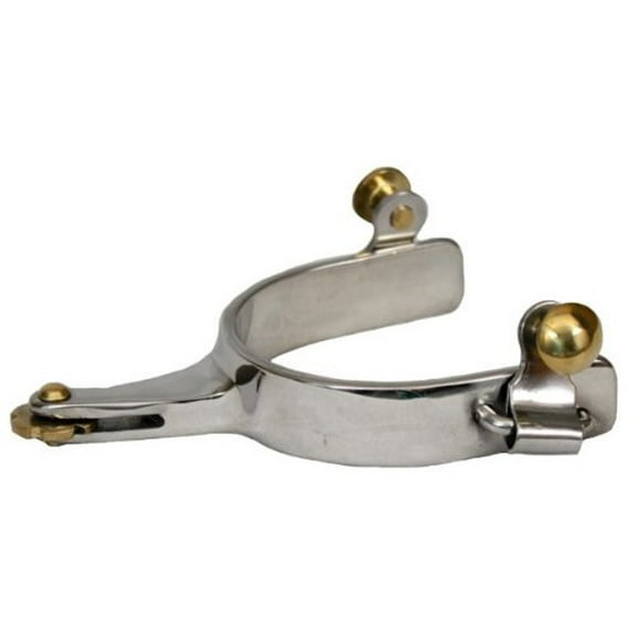 Showman Stainless Steel Horizontal Brass Rowel Spurs