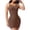 Coffee, variant on Shapewear Slip Dress For Women Tummy Control V-neck Body Shaper Summer Open Back Seamless Bodycon Dress