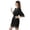Black, variant on Silk Robe for Women's 3/4 Sleeve Lace Trim Satin Kimono Bridesmaid Bride Party Nightgown S-XL