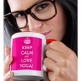 thumbnail image 2 of 3drose, Keep Calm and Love Yoga,, 11oz Two-tone Red Mug, 2 of 6