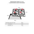 thumbnail image 4 of Combo DISA HOME Parrilla a Gas 4 Quemadores Acero Inox, Campana Extractora de Pared Acero Inox 60 cm Disa Home 40-11-0-002, 4 of 8