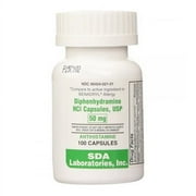 Diphenhydramine HCI Capsules USP 50 mg by Sda Laboratories, Antihistamine, 100 Ea, 3 Pack