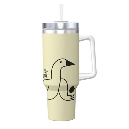 

Gaeub just you and me Print Stainless Steel Hot/Cold Coffee Cup 40oz Ice Bully Cup With Handle And Straw Travel Coffee Cup