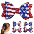 thumbnail image 2 of Zanarzt Toddler Girl Hair Accessories Hair Bow Flag Bowknot 4th Of July Hair Bow Pin Bow Hair Hairpins 250 Anniversary USA Hair Bow Clips Red,3-12 Years, 2 of 7