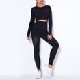 thumbnail image 3 of DailyTrove Women's Long Sleeve Sheer Mesh Tracksuit - Patterned, Sexy Style, Night Out & Club Wear,Black, 3 of 6