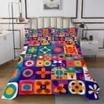 thumbnail image 1 of Watercolor Geometric Queen Quilt Set,Mexican Talavera Tile Bedding Set for Kids Adults Room Decor,Colorful Rainbow Geometry Bedspread Set Abstract Style Quilts Bed Set 3Pcs, 1 of 5