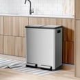 thumbnail image 5 of GIANNA Kitchen Trash Can with Soft-Close Foot Pedal, 60 Liter Large Stainless Waste Bin, For Home Kitchen Office, Silver, 5 of 6