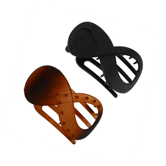 Vocoste  French Flat  Hair Clips for Women Thick Hair Amber Black 2pcs
