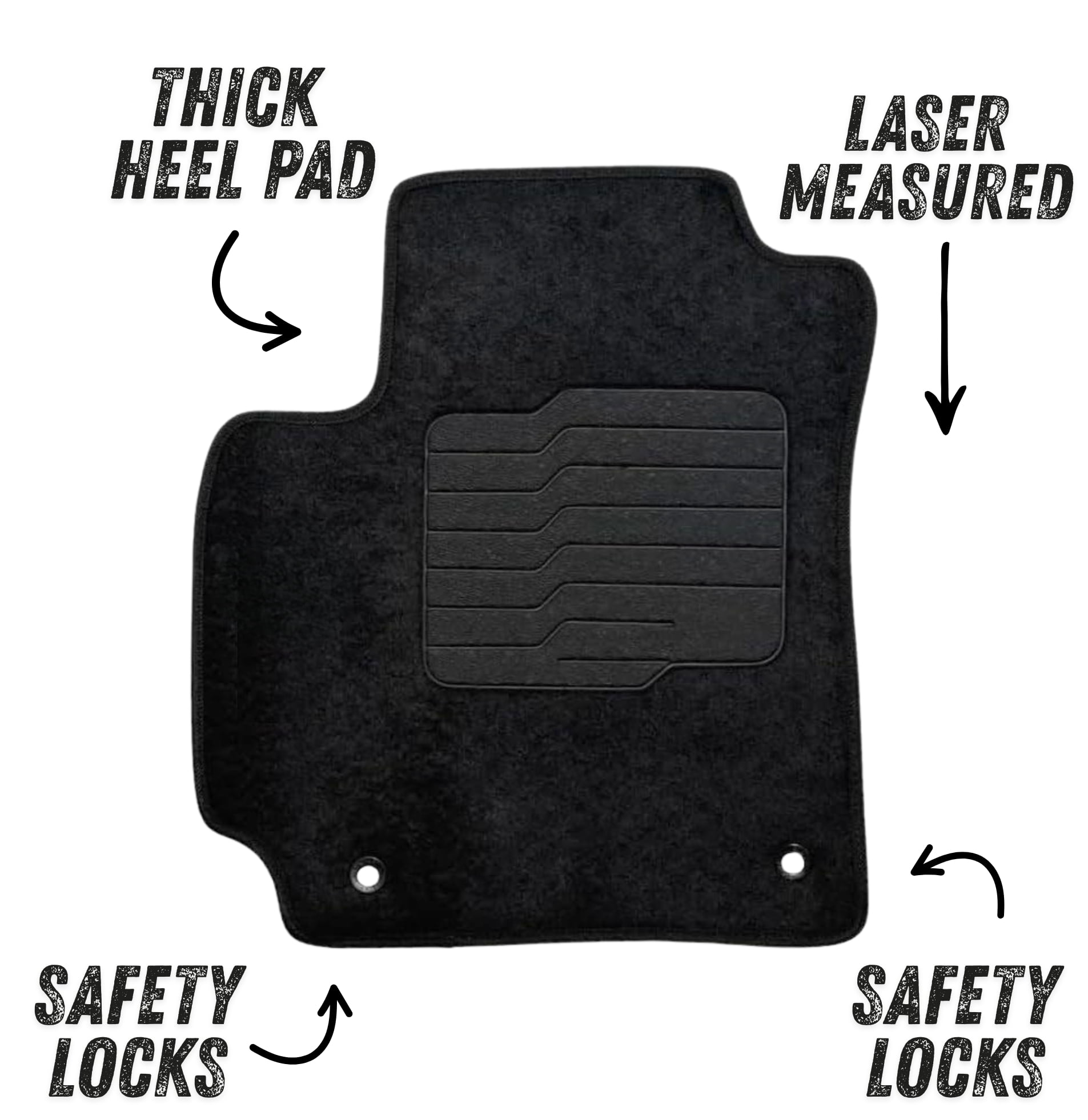 Carpet Floor Mats Custom Fit for 2020 to 2025 Kia Soul with Non-Slip Heel Pad and Safety Hooks, Front and Rear