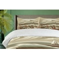thumbnail image 6 of Ambesonne Nautical Duvet Cover Set, Floral Sea Shore and Boat, Queen, Grey Yellow Dark Salmon, 6 of 6