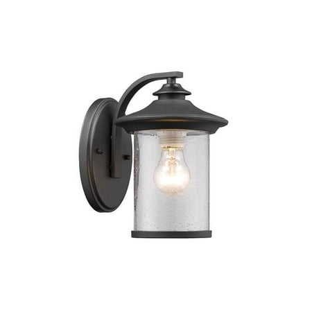 

10 in. Lighting Liam Transitional 1 Light Black Outdoor Wall Sconce - Textured Black