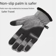 thumbnail image 4 of Guantes de ciclismo para hombre, otoño e invierno, para exteriores, resistentes al viento, cálidos, con cremallera y pantalla táctil, de terciopelo, reflectantes, para la noche, guantes de, 4 of 6