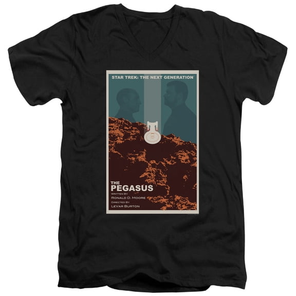 Star Trek Tng Season 7 Episode 12 Adult V-Neck 30/1 T-Shirt Black