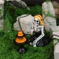thumbnail image 4 of Nkmbld Halloween Skeleton Figurine, Skeleton Resin Statue for Halloween Tabletop, Mantel, Tiered Tray, Office Desk Decor Display Ornament, 4 of 9