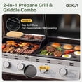 thumbnail image 2 of Clouddwell 5 Burner Gas Propane Grill and Griddle Combo BBQ Grill, 54000 BTU 2-in-1 Outdoor BBQ with Stainless Steel Lids, 4 Casters, Side Table, and Thermometer, 2 of 6