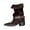 Brown, variant on Boots for Women Western Flock Cowboy with Belt Buckle and Chunky Heel for A Stylish Fall Winter Look